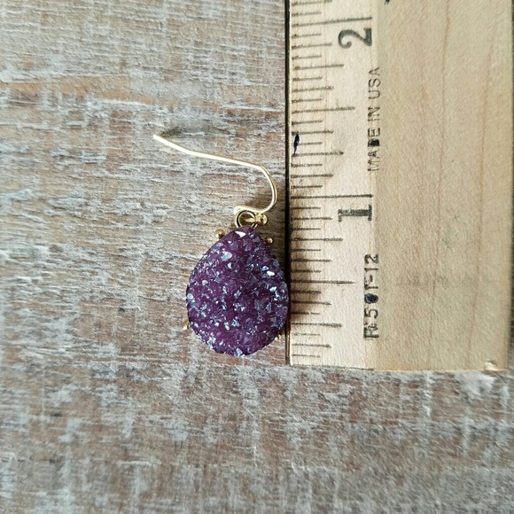 🥳HP🥳 Pear Shaped Druzy Drop Earring - Picture 7 of 7